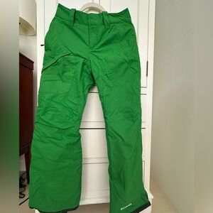 Columbia women green ski pants, size Small, Thermal Comfort Omni-Heat technology